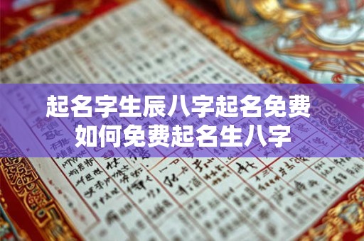 起名字生辰八字起名免费 如何免费起名生八字
