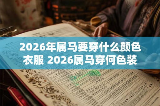 2026年属马要穿什么颜色衣服 2026属马穿何色装