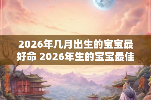 2026年几月出生的宝宝最好命 2026年生的宝宝最佳月份 2026年几月出生的宝宝最好命 2026年生的宝宝最佳月份
