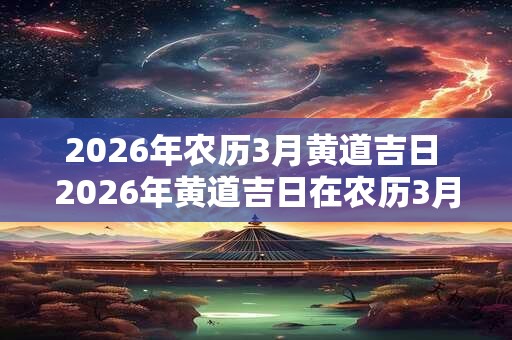 2026年农历3月黄道吉日 2026年黄道吉日在农历3月是哪天