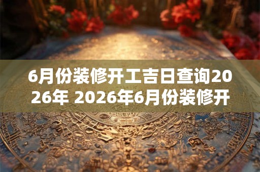 6月份装修开工吉日查询2026年 2026年6月份装修开工吉日 6月份装修开工吉日查询2026年 2026年6月份装修开工吉日