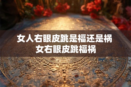 女人右眼皮跳是福还是祸 女右眼皮跳福祸
