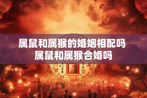 属鼠和属猴的婚姻相配吗 属鼠和属猴合婚吗