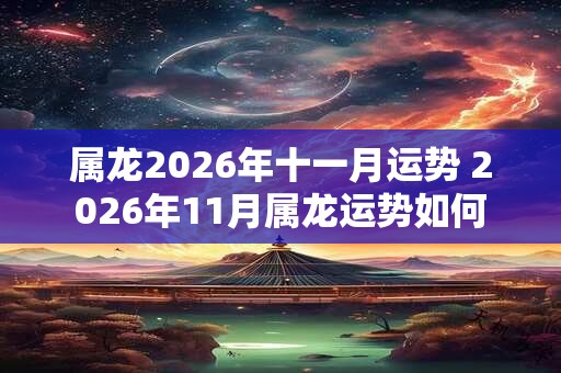属龙2026年十一月运势 2026年11月属龙运势如何 属龙2026年十一月运势 2026年11月属龙运势如何