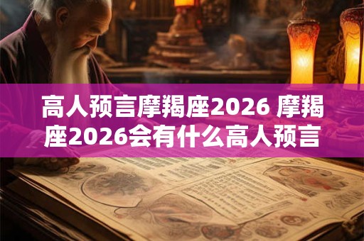 高人预言摩羯座2026 摩羯座2026会有什么高人预言 高人预言摩羯座2026 摩羯座2026会有什么高人预言