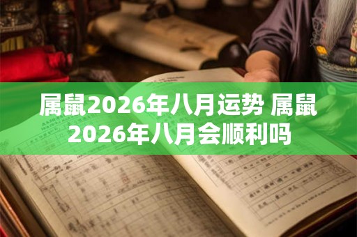 属鼠2026年八月运势 属鼠2026年八月会顺利吗