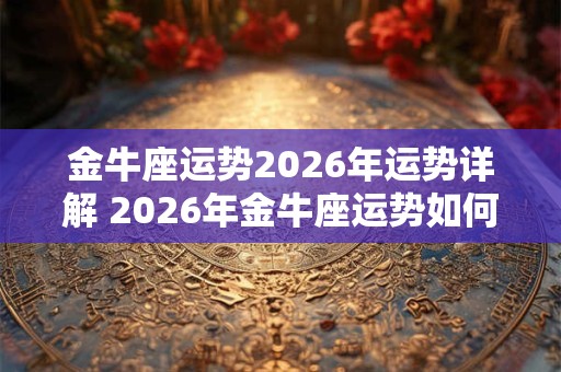 金牛座运势2026年运势详解 2026年金牛座运势如何 金牛座运势2026年运势详解 2026年金牛座运势如何