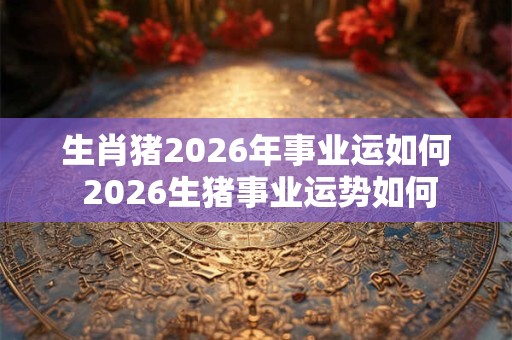 生肖猪2026年事业运如何 2026生猪事业运势如何