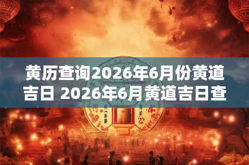 黄历查询2026年6月份黄道吉日 2026年6月黄道吉日查询