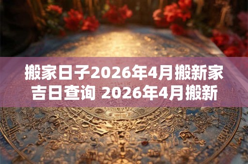 搬家日子2026年4月搬新家吉日查询 2026年4月搬新家吉日查询 搬家日子2026年4月搬新家吉日查询 2026年4月搬新家吉日查询