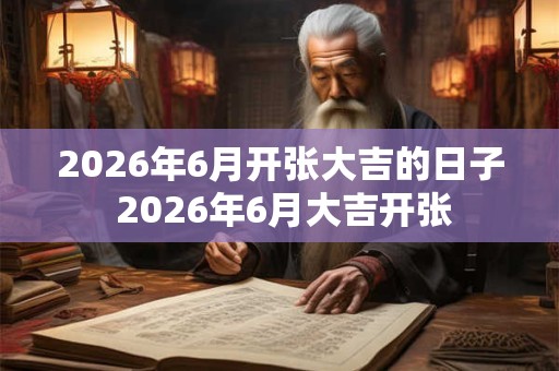 2026年6月开张大吉的日子 2026年6月大吉开张