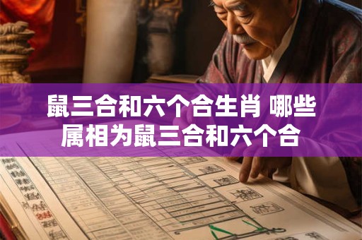 鼠三合和六个合生肖 哪些属相为鼠三合和六个合
