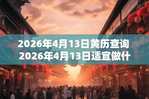 2026年4月13日黄历查询 2026年4月13日适宜做什么 2026年4月13日黄历查询 2026年4月13日适宜做什么