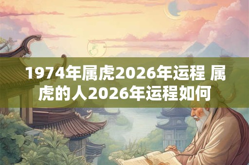 1974年属虎2026年运程 属虎的人2026年运程如何
