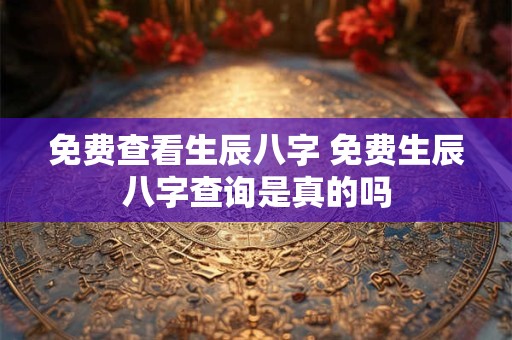 免费查看生辰八字 免费生辰八字查询是真的吗 免费查看生辰八字 免费生辰八字查询是真的吗