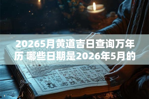 20265月黄道吉日查询万年历 哪些日期是2026年5月的黄道吉日 20265月黄道吉日查询万年历 哪些日期是2026年5月的黄道吉日