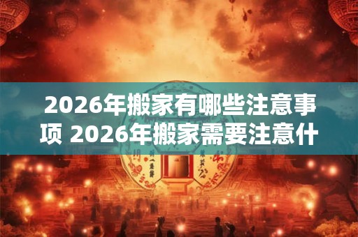 2026年搬家有哪些注意事项 2026年搬家需要注意什么 2026年搬家有哪些注意事项 2026年搬家需要注意什么