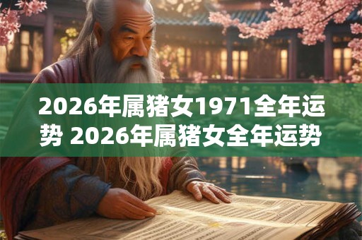 2026年属猪女1971全年运势 2026年属猪女全年运势如何 2026年属猪女1971全年运势 2026年属猪女全年运势如何