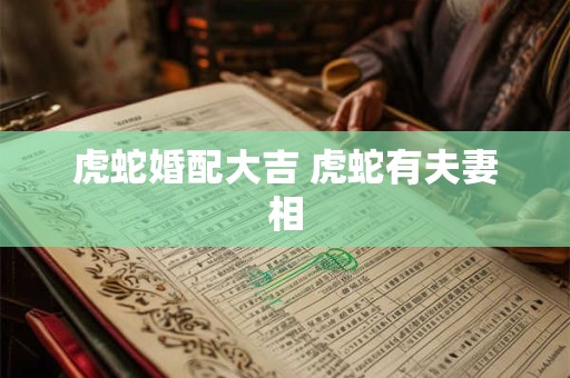 虎蛇婚配大吉 虎蛇有夫妻相