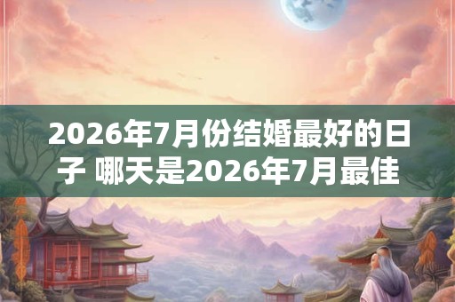2026年7月份结婚最好的日子 哪天是2026年7月最佳婚礼日