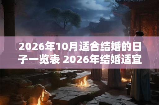 2026年10月适合结婚的日子一览表 2026年结婚适宜日期一览表
