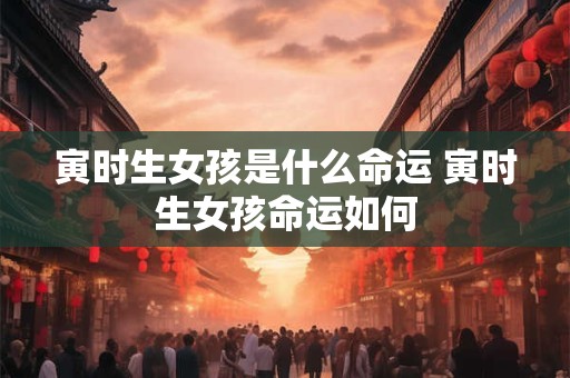 寅时生女孩是什么命运 寅时生女孩命运如何