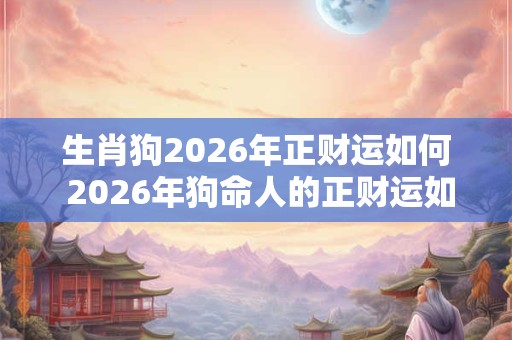 生肖狗2026年正财运如何 2026年狗命人的正财运如何