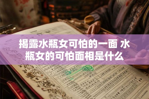 揭露水瓶女可怕的一面 水瓶女的可怕面相是什么 揭露水瓶女可怕的一面 水瓶女的可怕面相是什么