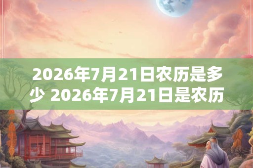 2026年7月21日农历是多少 2026年7月21日是农历几月几日 2026年7月21日农历是多少 2026年7月21日是农历几月几日