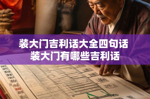 装大门吉利话大全四句话 装大门有哪些吉利话 装大门吉利话大全四句话 装大门有哪些吉利话