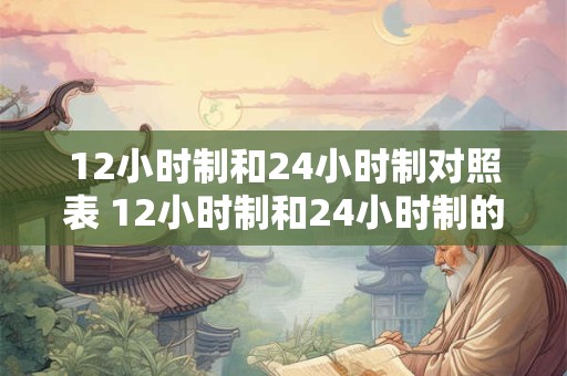 12小时制和24小时制对照表 12小时制和24小时制的区别是什么 12小时制和24小时制对照表 12小时制和24小时制的区别是什么