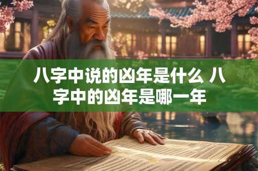八字中说的凶年是什么 八字中的凶年是哪一年