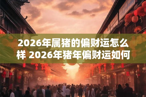 2026年属猪的偏财运怎么样 2026年猪年偏财运如何 2026年属猪的偏财运怎么样 2026年猪年偏财运如何