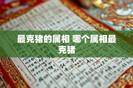 最克猪的属相 哪个属相最克猪