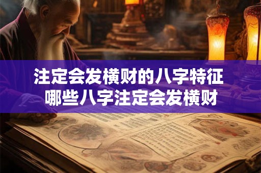 注定会发横财的八字特征 哪些八字注定会发横财 注定会发横财的八字特征 哪些八字注定会发横财