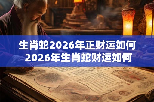 生肖蛇2026年正财运如何 2026年生肖蛇财运如何 生肖蛇2026年正财运如何 2026年生肖蛇财运如何