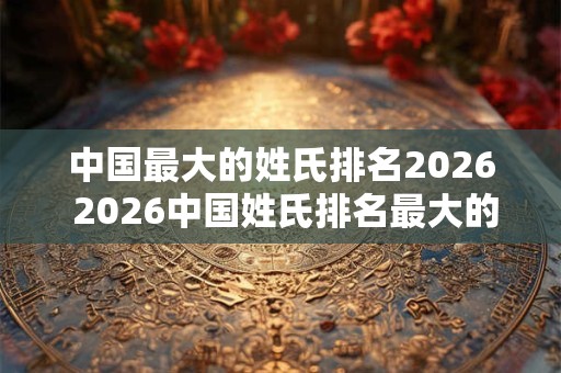 中国最大的姓氏排名2026 2026中国姓氏排名最大的是谁