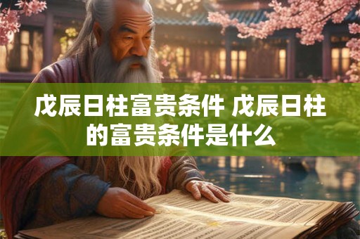 戊辰日柱富贵条件 戊辰日柱的富贵条件是什么