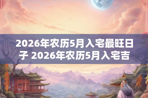 2026年农历5月入宅最旺日子 2026年农历5月入宅吉日是哪天
