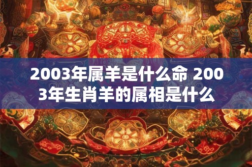 2003年属羊是什么命 2003年生肖羊的属相是什么
