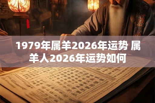 1979年属羊2026年运势 属羊人2026年运势如何