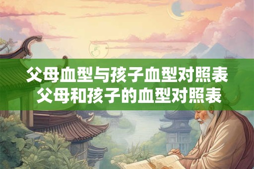 父母血型与孩子血型对照表 父母和孩子的血型对照表是什么