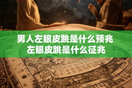 男人左眼皮跳是什么预兆 左眼皮跳是什么征兆