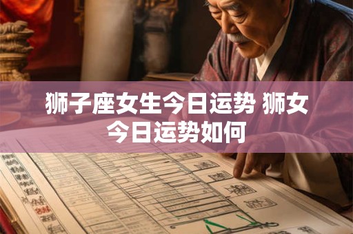 狮子座女生今日运势 狮女今日运势如何