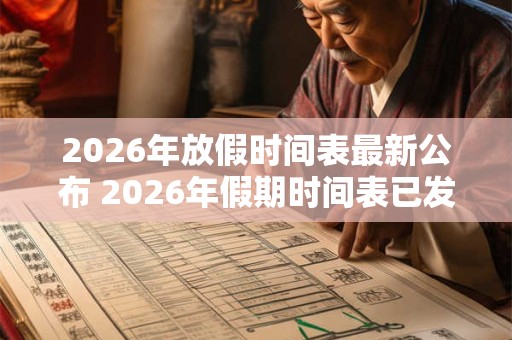 2026年放假时间表最新公布 2026年假期时间表已发布