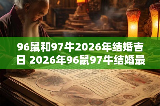 96鼠和97牛2026年结婚吉日 2026年96鼠97牛结婚最佳日期