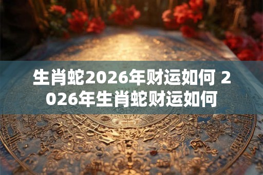 生肖蛇2026年财运如何 2026年生肖蛇财运如何