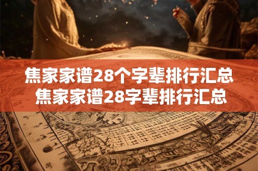 焦家家谱28个字辈排行汇总 焦家家谱28字辈排行汇总你知道几代