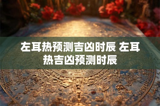 左耳热预测吉凶时辰 左耳热吉凶预测时辰