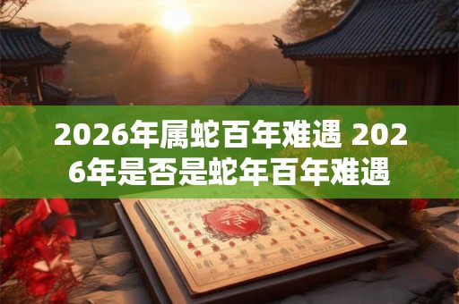 2026年属蛇百年难遇 2026年是否是蛇年百年难遇